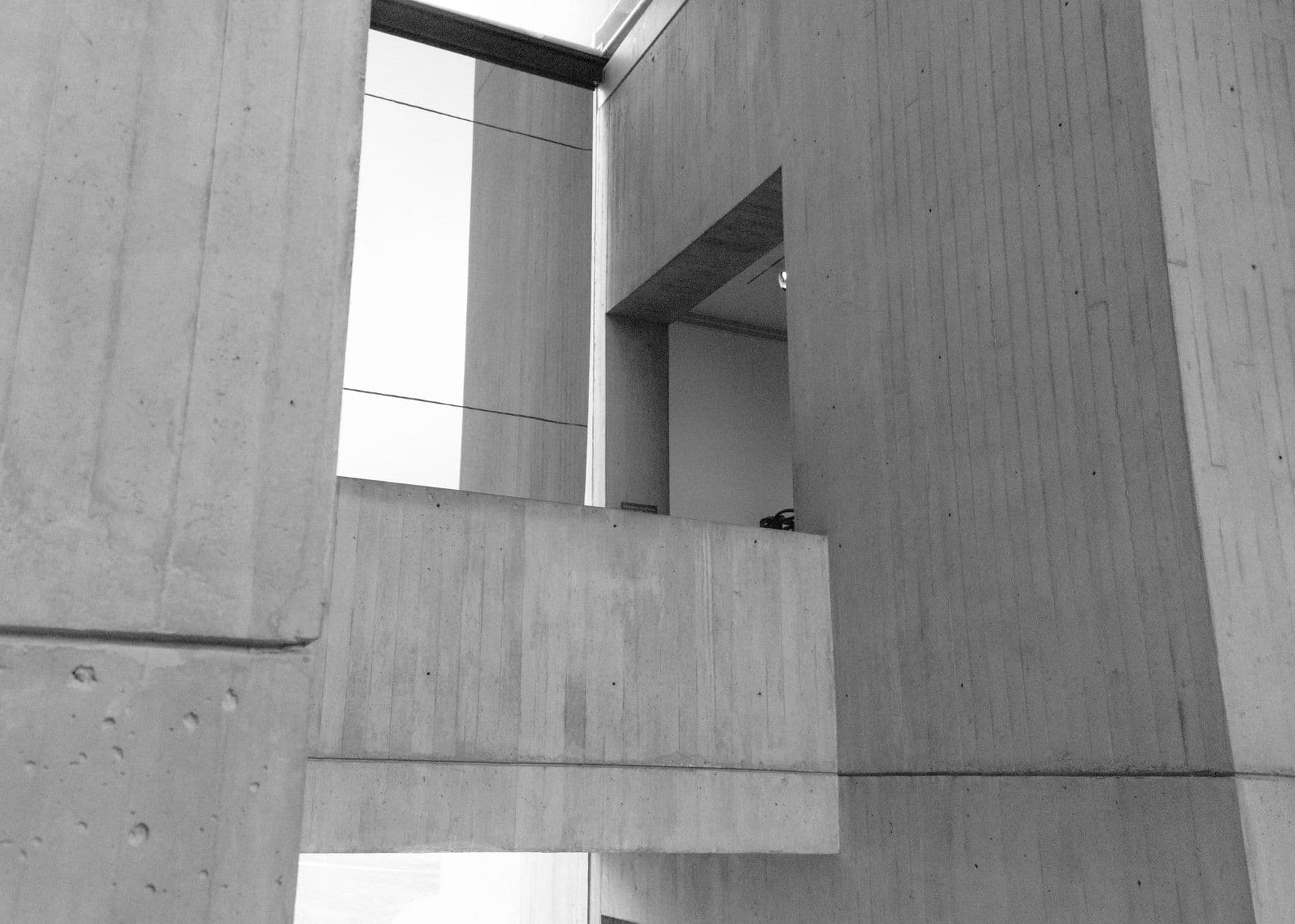 Board-marked concrete of a contemporary gallery interior